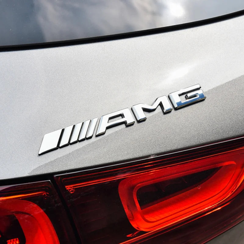 AMG Badge Silver/Black ABS