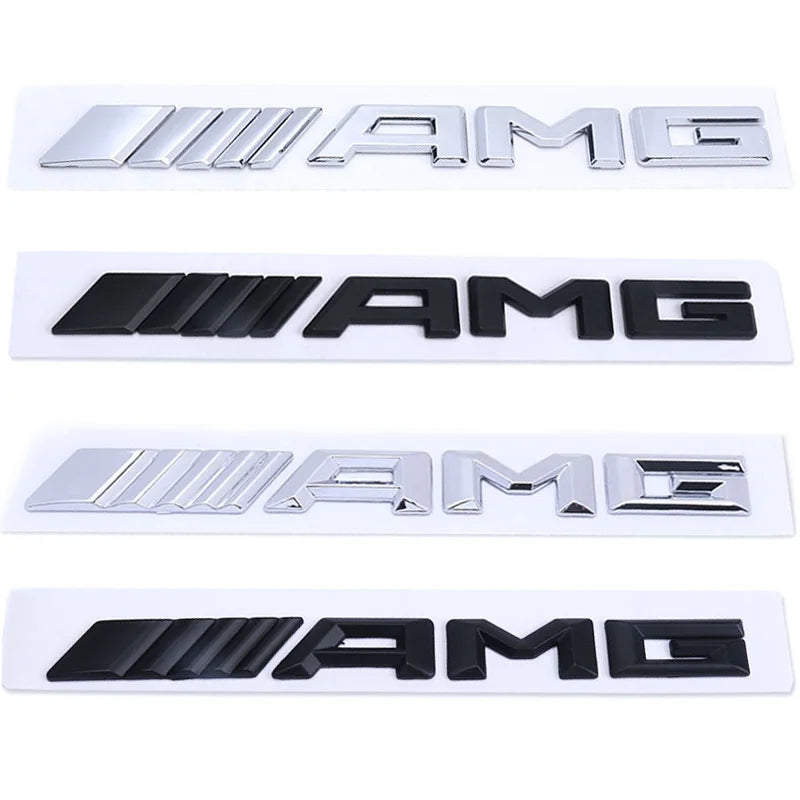 AMG Badge Silver/Black ABS