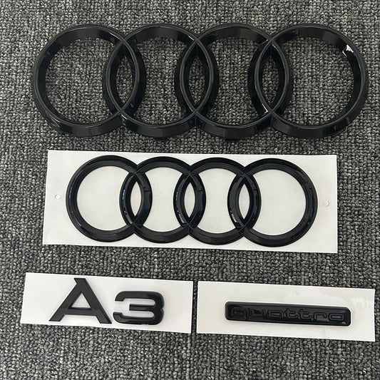 Audi Quattro A3 13-20 Badge Front & Rear